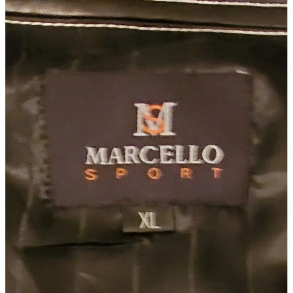 MARCELLO SPORT Mens XLarge Black Lined Leather Coat Zip SUPER SOFT LEATHER - Picture 12 of 12